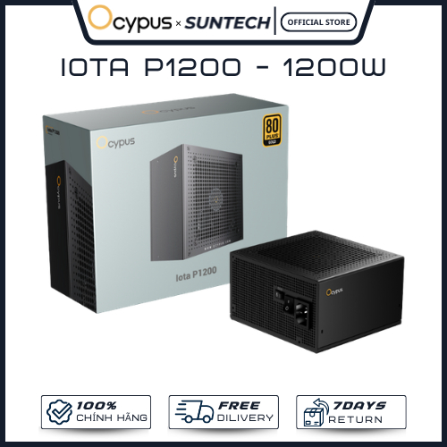Nguồn Máy Tính PSU Ocypus Iota P1200 - Công Suất Thực 1200W, Chuẩn 80 Plus Gold,Trái Tim Cho Siêu Má