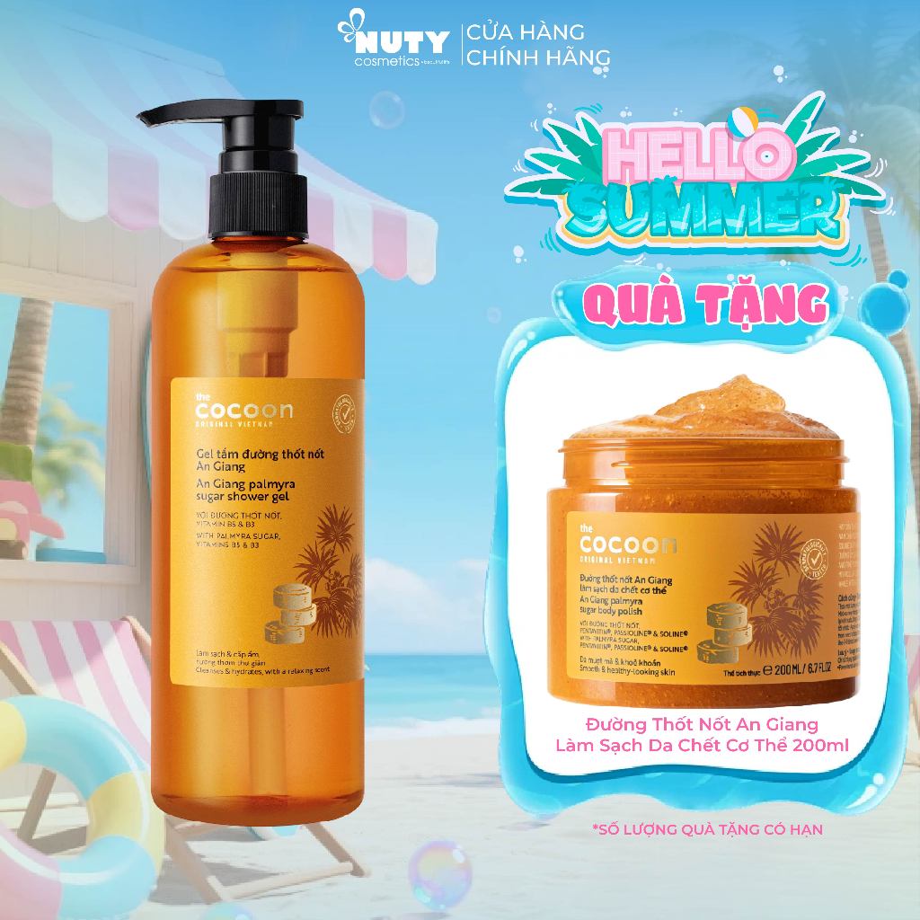 [TẶNG TTBC THỐT NỐT] Gel Tắm Cocoon Đường Thốt Nốt An Giang 500ml