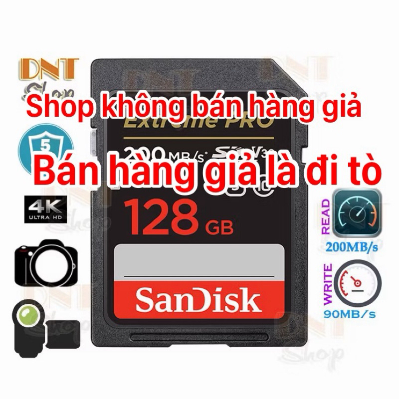 Thẻ nhớ SDXC SanDisk Extreme PRO 128GB UHS-I U3 4K V30 200MB/s 170MB/s (SDSDXXY-128G-ANCIN)