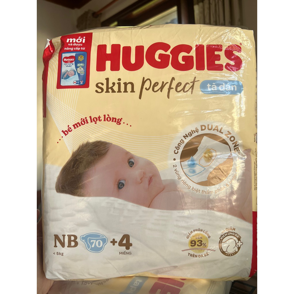 Huggies dán skin perfec Nb70+4, S54+4