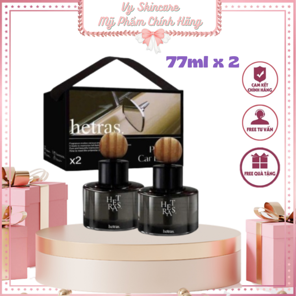 Set 2 Chai Tinh Dầu Nước Hoa Hetras Premium Car Diffuser Hotel Wood