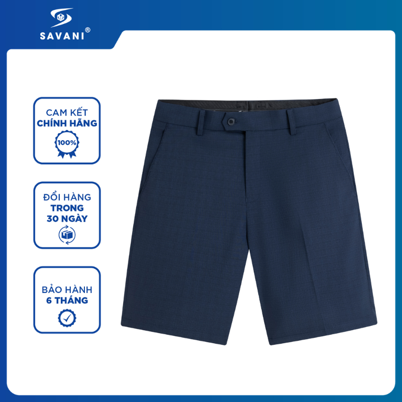 Quần Short Âu Nam SAVANI Dáng SlimFit, Chất Vải Dày Dặn, Tôn Dáng, Đứng Form MSAS001S6