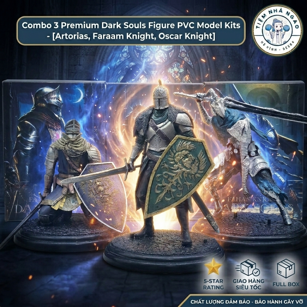 [COMBO TRỌN BỘ 3 MẪU] Mô Hình Dark Souls Figure PVC Cao Cấp - Artorias, Faraam Knight, Oscar Knight