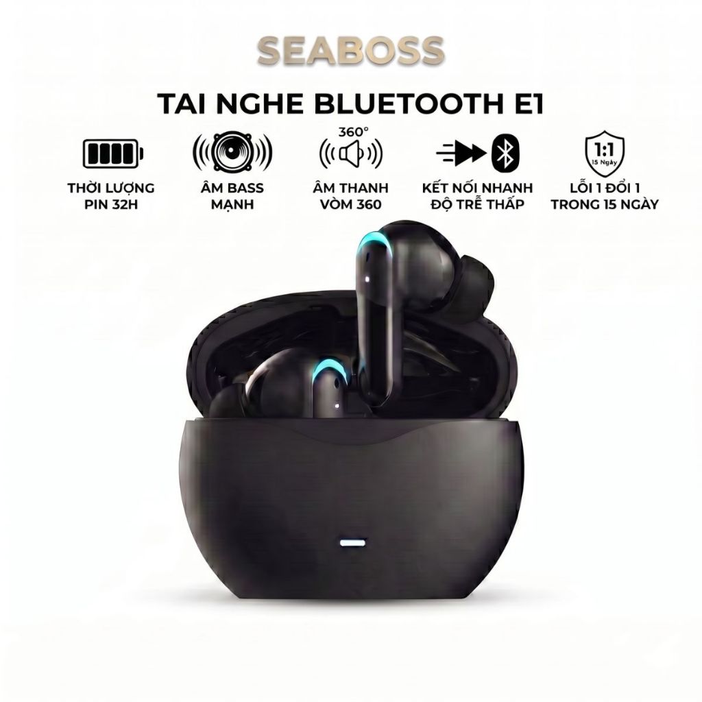 Tai nghe Bluetooth không dây Pin trâu, bass mạnh, kết nối nhanh độ trễ thấp…