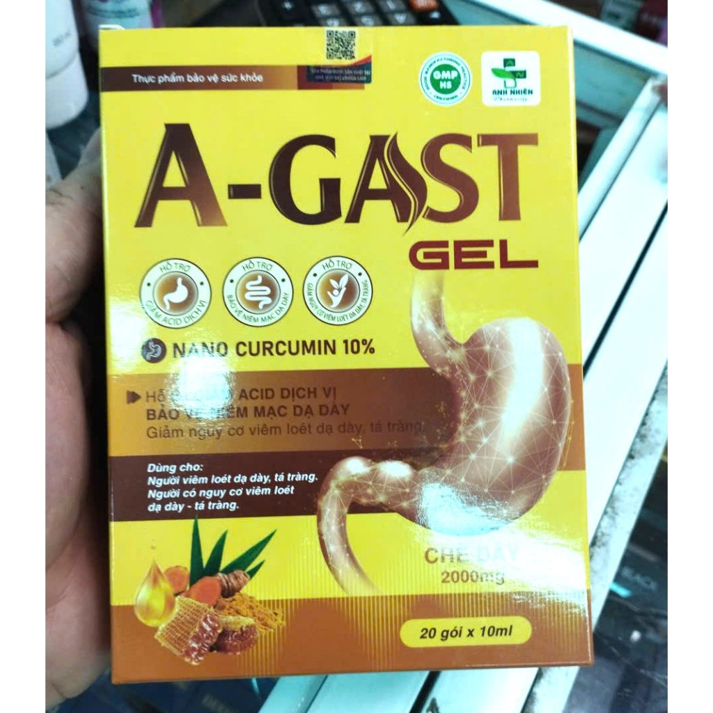 gel dạ dày A Gast gel hỗ trợ dieu tr viêm loét dạ dày, tá tràng, trào ngược dạ dày thực quản