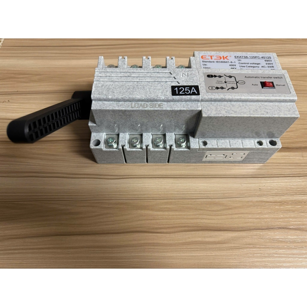 Bộ ATS Chuyển Mạch 2 Nguồn Tự Động 125A 4P EKATS6-125PC-40125A - BH 6 Tháng - PTV GROUP