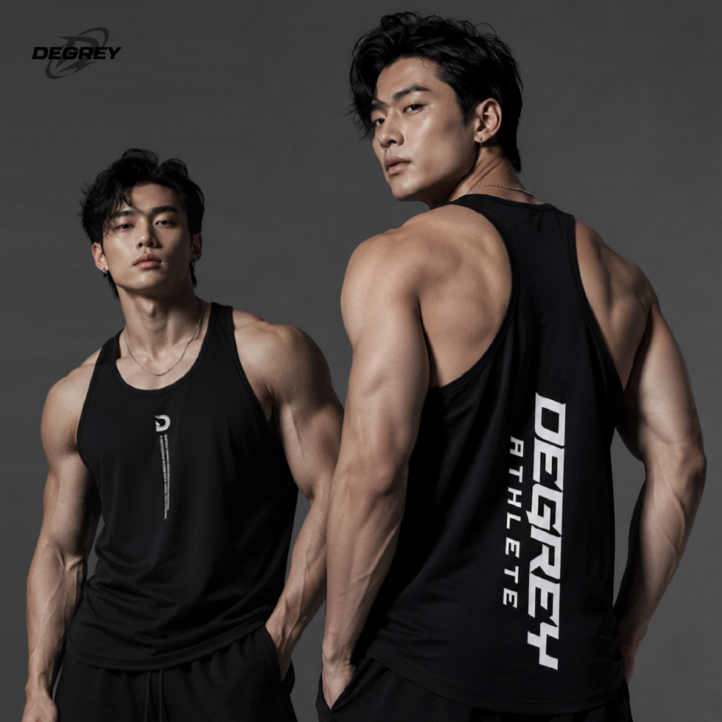 Áo Ba Lỗ Tanktop màu đen Gym Thể Thao Thoáng Mát In logo Degrey - Local Brand Degrey sport wear