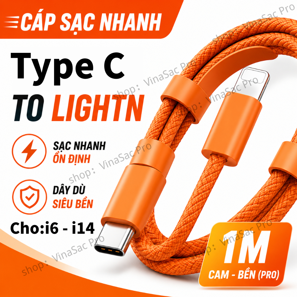 Cho i6-i14 Bộ dây TypeC-Light độ bền cao chống gãy nứt sử dụng lâu dài phụ kiện sạc điện thoại cho n