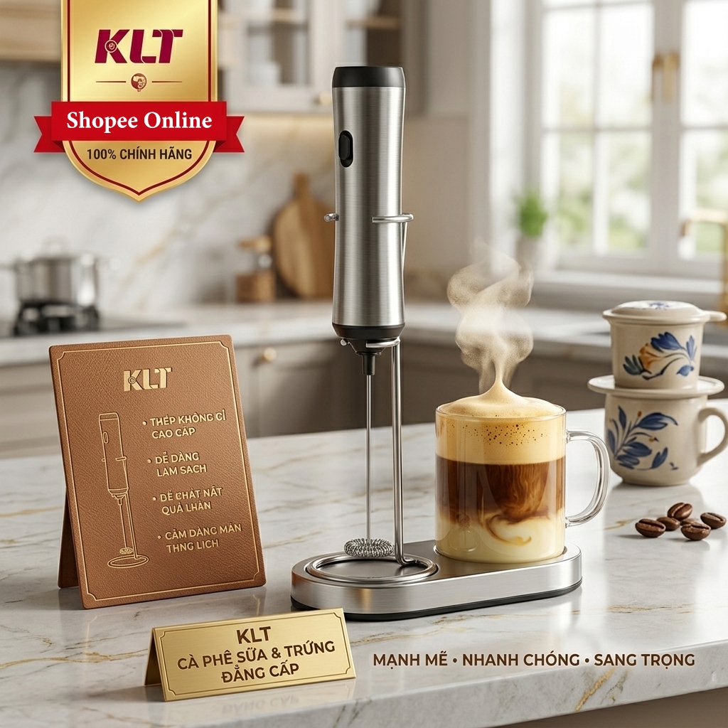 Máy Đánh Bọt Sữa Cầm Tay Sạc Lại Cliton | Tạo Foam Cafe Latte Mini