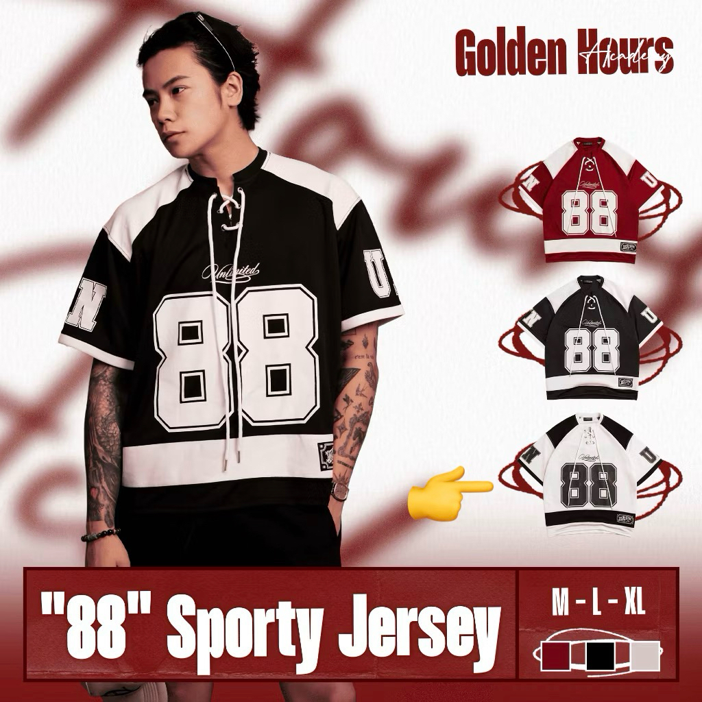 Ao Thun Jersey "88" Unlimited Club - "88" Sporty Jersey - "Golden Hour Academy"