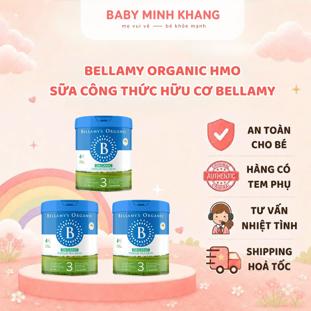 Sữa Bellamy's Organic A1 8HMO Số 3,4 Lon 900 gr