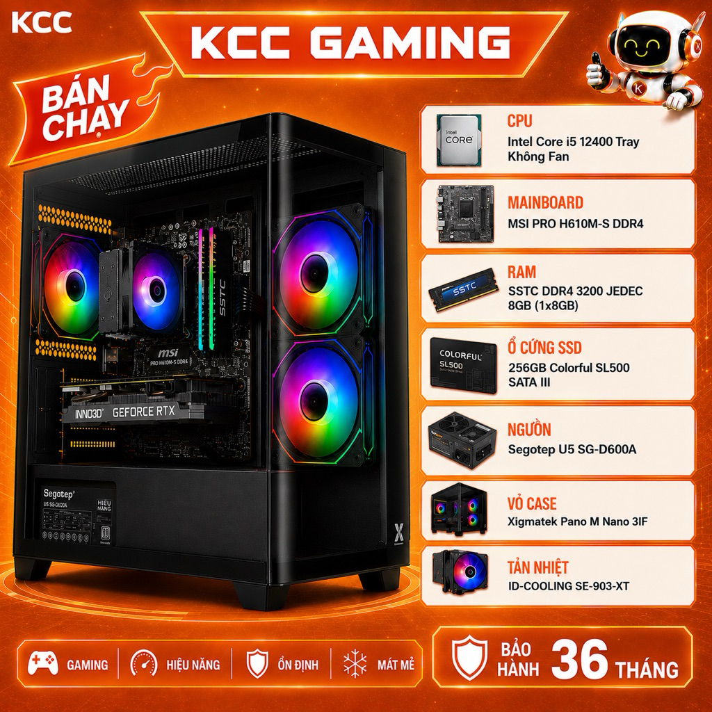 Bộ máy tính PC Core I5 12400, I3 12100, 12400F RX550, Ultra 5 225 - Làm việc, giải trí