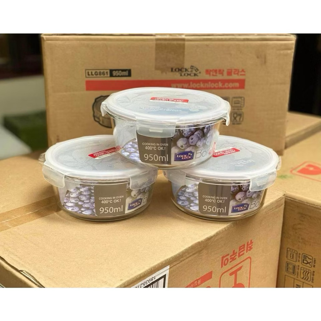 Hộp Thủy Tinh 950ml Lock&Lock LLG861 - Chất Liệu Cao Cấp, Nắp Khóa Kín, Dùng Được Với Lò Vi Sóng