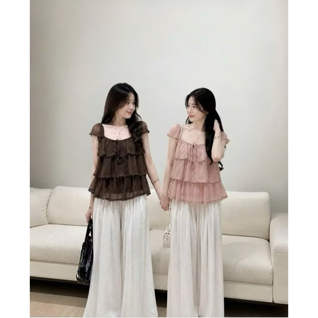 ( DEAL MỞ BÁN ) VN109 Áo tầng phối ren thắt nơ nhiều màu xinh xắn by CarrotShop | BigBuy360 - bigbuy360.vn