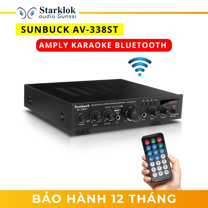 Amply Karaoke Bluetooth Sunbuck 338ST, Amly Nghe Nhạc Dùng Cho Gia Đình, Amply 5.1 Cao Cấp