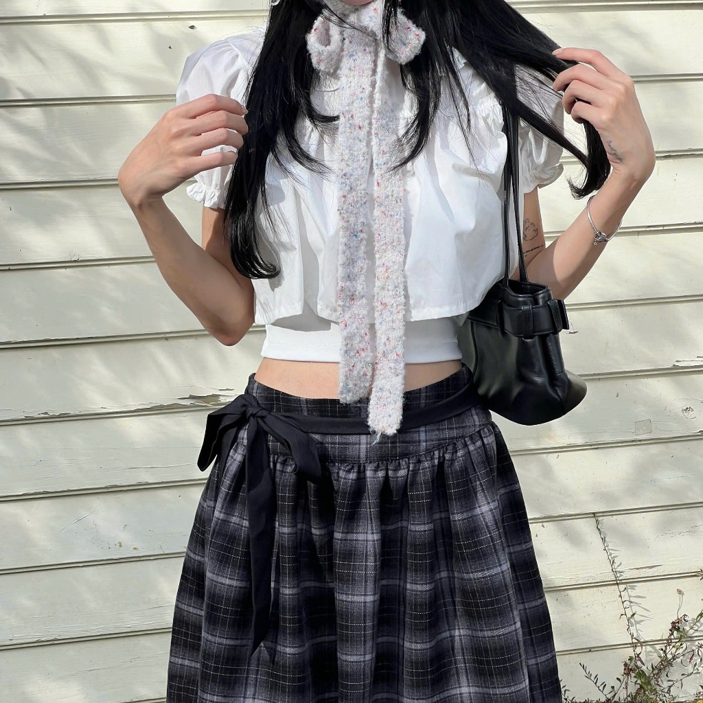 AREUM Áo Croptop Cổ bèo tay bồng KOMI Top kèm áo ống | BigBuy360 - bigbuy360.vn