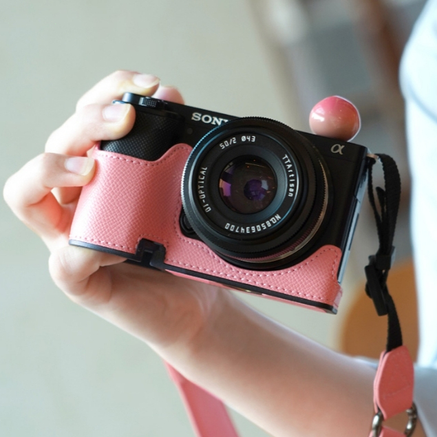 Sony A6400 Túi đựng máy ảnh bằng da PU cho Sony A6000 A6100 A6300 A6400 ZVE10 ZVE10M2 Nửa Túi 1