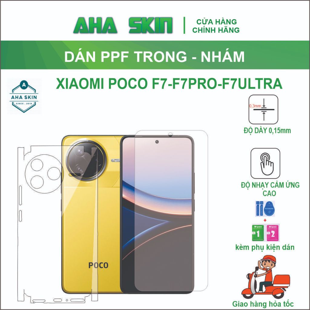 Dán PPF full viền Poco F6/F6Pro  chống trầy xước,trong nhám