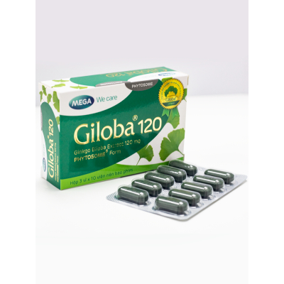 Viên uống Giloba 120, hỗ trợ tăng cường tuần hoàn não, mất ngủ, tiền đình H30 viên