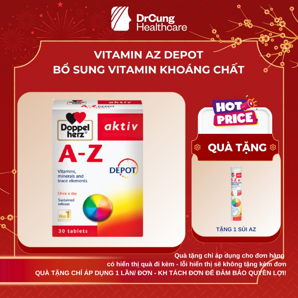 Vitamin Tổng Hợp AZ Depot - Bổ Sung Vitamin Và Khoáng Chất Giúp Tăng Sức Đề Kháng (30V)