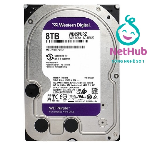 Ổ cứng lưu trữ dữ liệu HDD 8TB tím