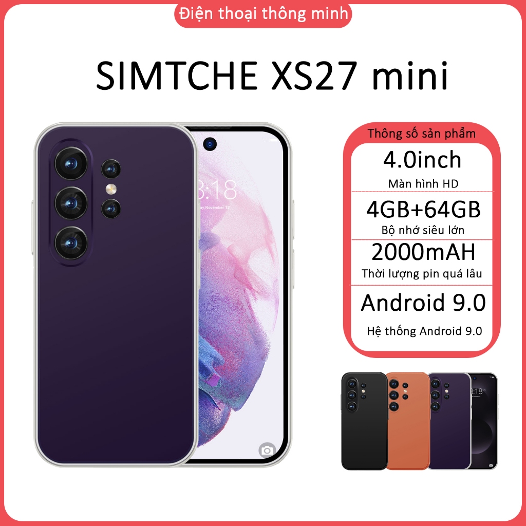 Điện thoại nhỏ XS27 Ultra mini 4.0 inch Android 9.0 Hệ thống 4GB+64GB 2000mAH Hỗ trợ GPS WiFi Dual S