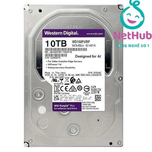 ổ cứng lưu trữ dữ liệu HDD 10TB tím