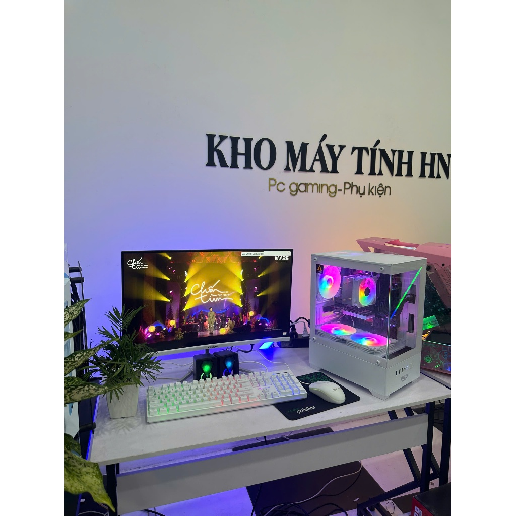 Bộ máy tính bể cá chơi game giá rẻ  cấu hình cao màn 22 inch mới  phù hợp  game phổ thông liên minh 