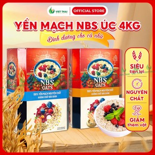 Yến mạch tươi ngon loại 1 nguyên cám vỡ/dẹp nbs úc 4kg không đường ăn sáng healthy