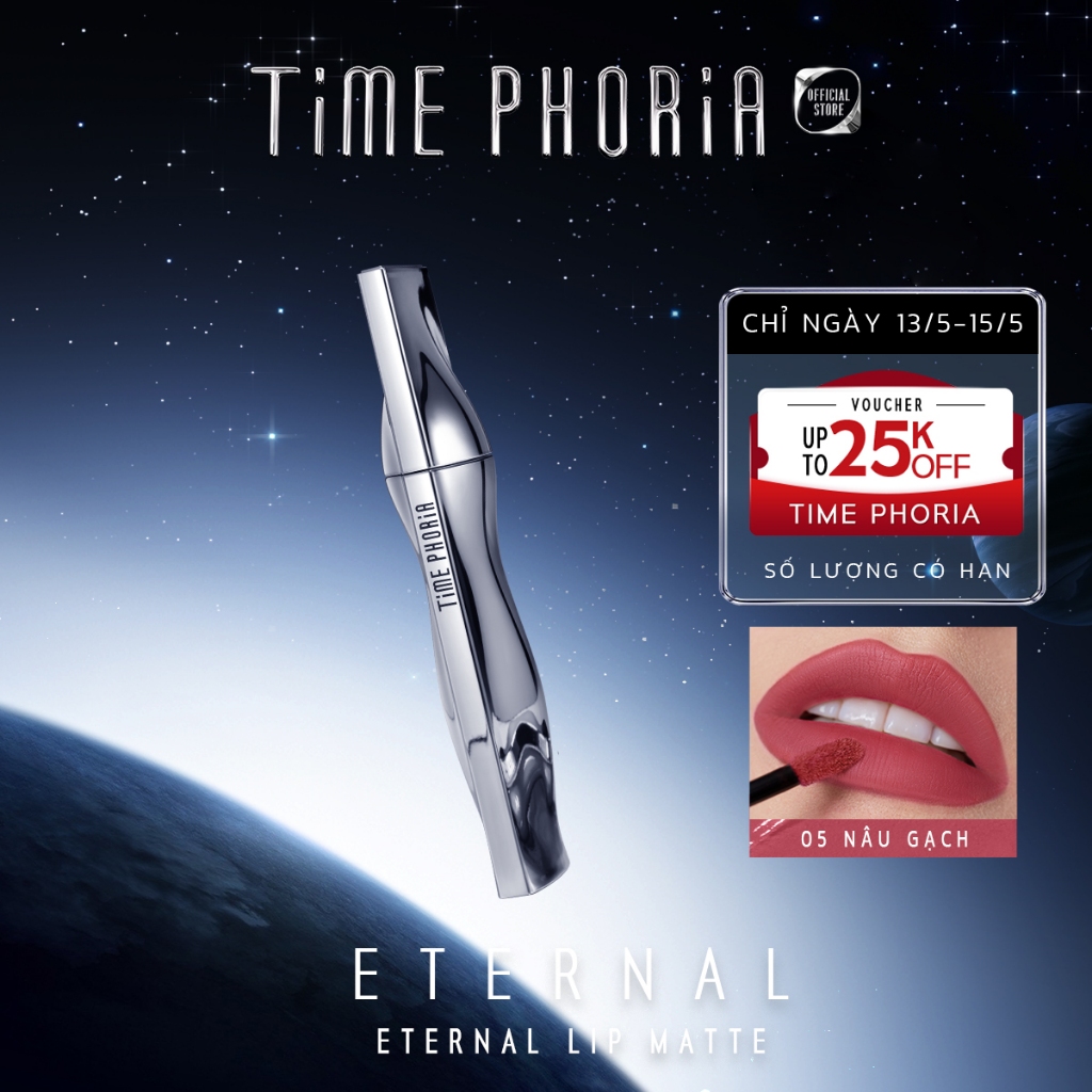 Son kem lì bền màu Time Phoria Lip Matte chuẩn màu lâu trôi không lem không dính cốc 5ML