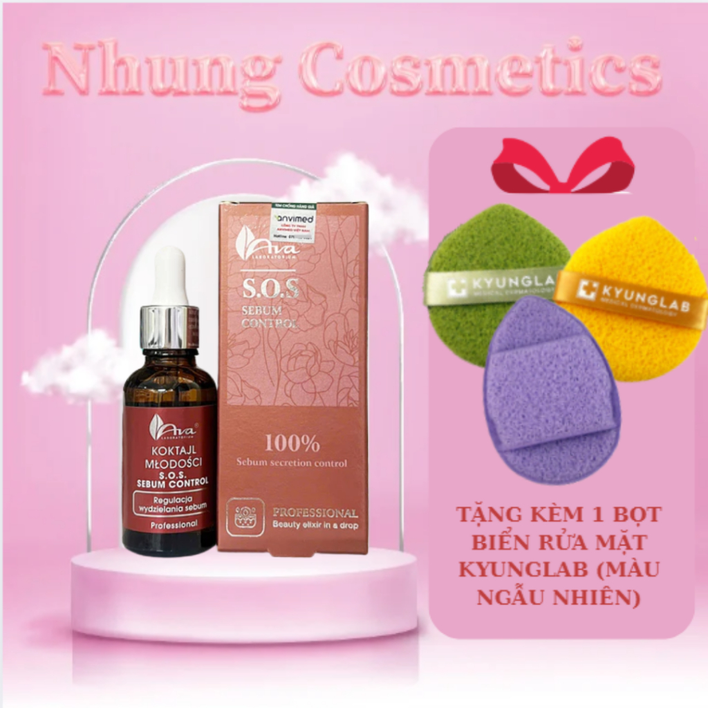 Serum dưỡng ẩm, giảm nhờn và mờ thâm cho da AVA Youth Cocktails-S.O.S Sebum Control - Niacinamide& A