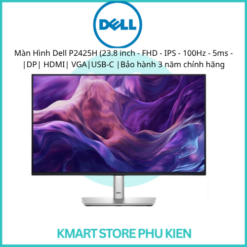 Màn Hình Dell P2425H (23.8 inch - FHD - IPS - 100Hz - 5ms - |DP| HDMI| VGA|USB-C |Bảo hành 3 năm
