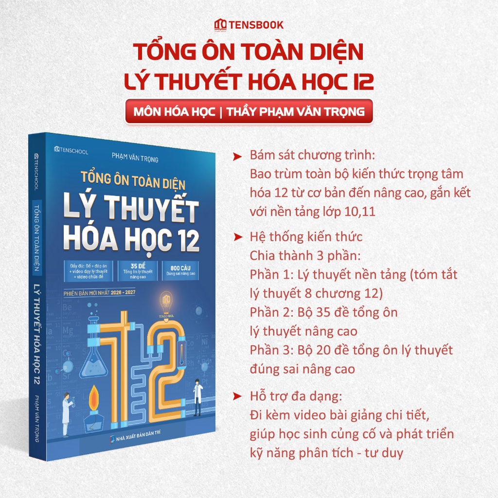 [TÁI BẢN 2026] Sách Tổng Ôn Toàn Diện Lý Thuyết Hóa Học 12 thầy Phạm Văn Trọng | BigBuy360 - bigbuy360.vn