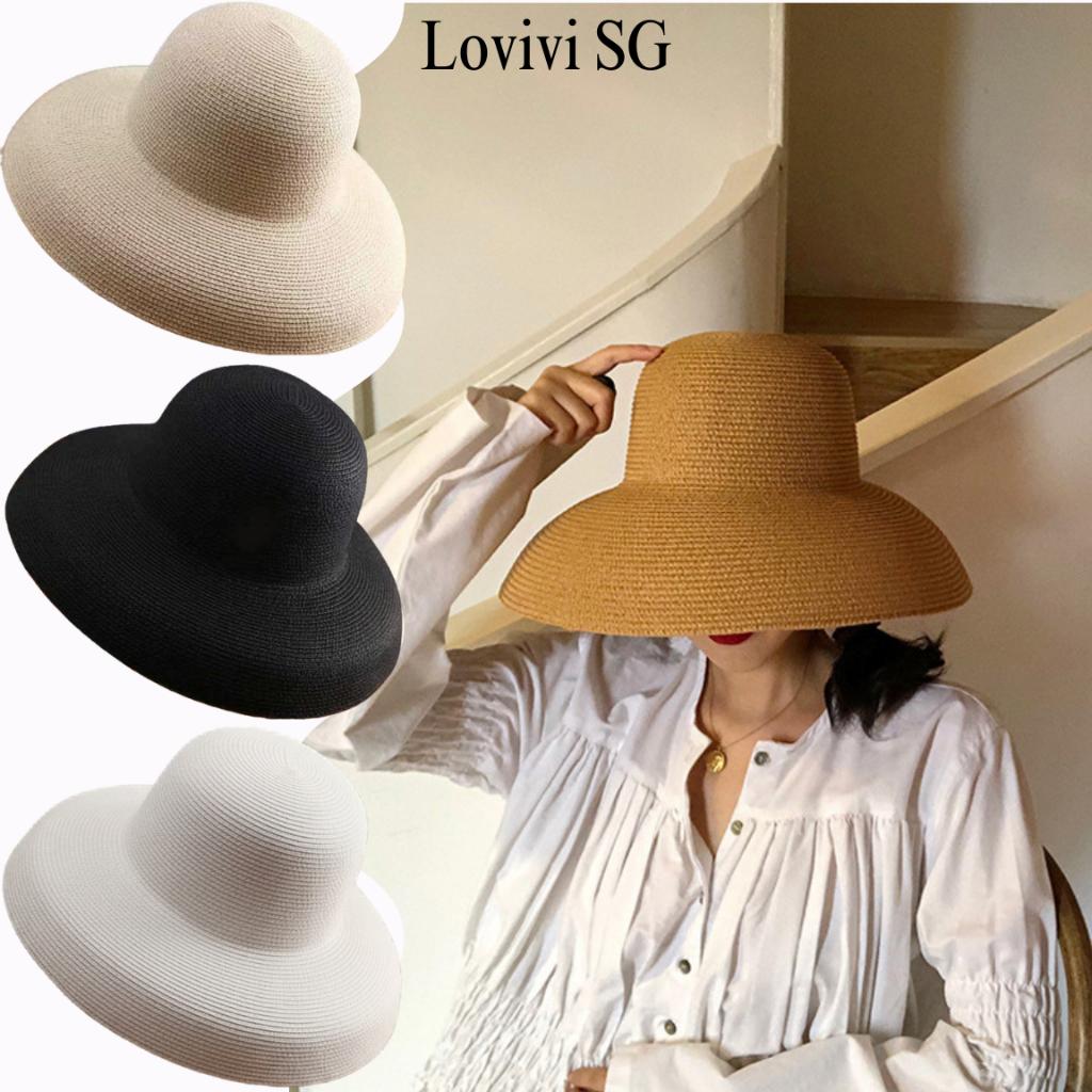 LOVIVISAIGON/Nón cói đầu tròn lồng đèn Hội An, mũ cói nữ đi biển vành rộng chuông vintage ulzzang
