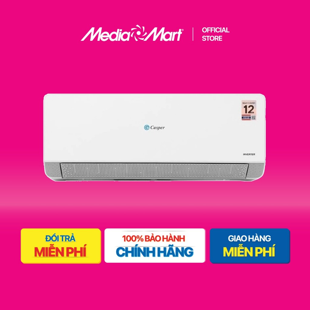[ Mediamart Mall ] Điều hòa Casper 1 Chiều Inverter 9500Btu/1Hp QC-09IU36A BH chính hãng,Ship 0đ