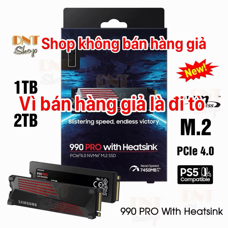 Ổ Cứng SSD Samsung 990 PRO 1TB 2TB With Heatsink PCIe Gen 4.0 x4 NVMe V-NAND M.2 2280 - Bảo Hành 5 N