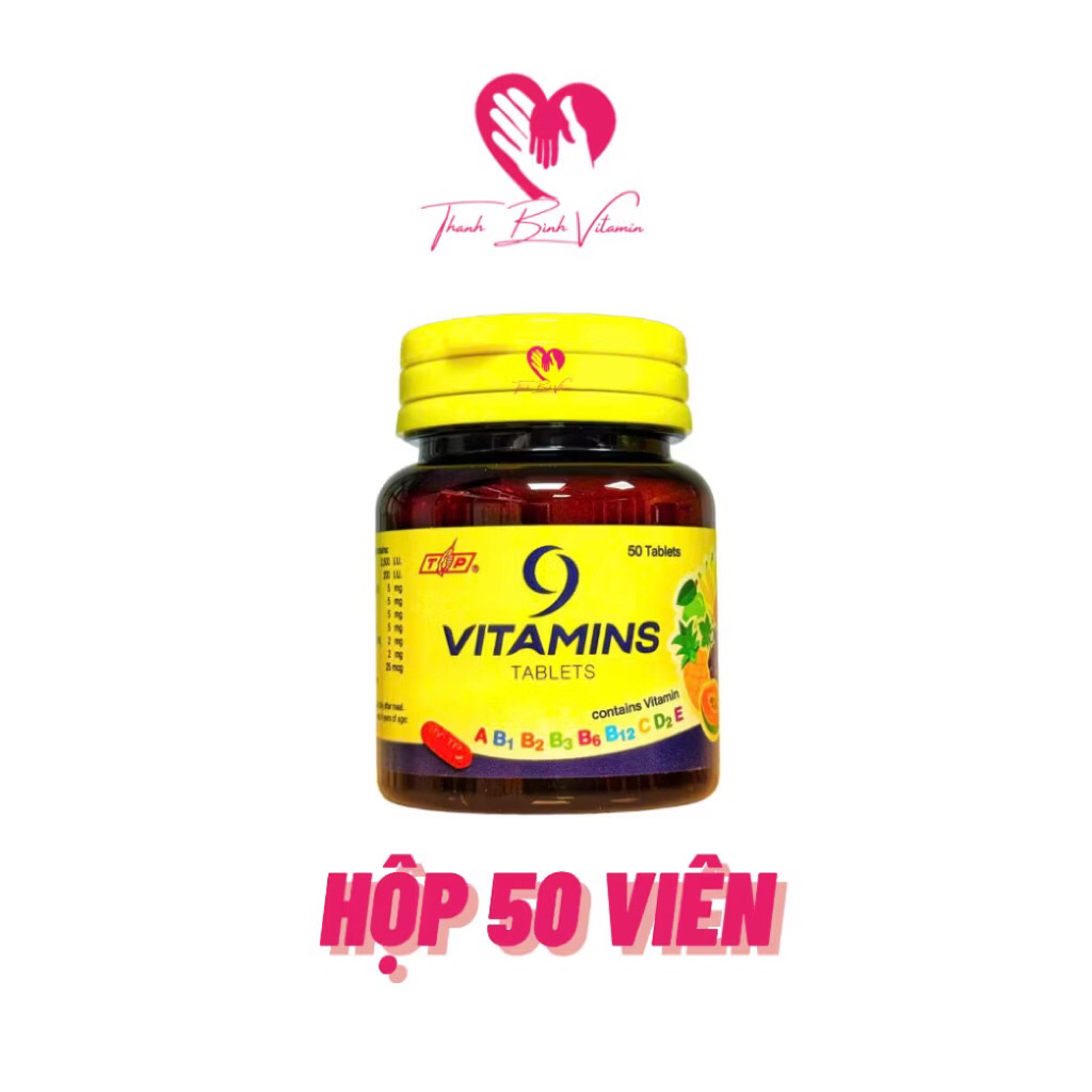 9 vitamin tằng cân thái Lan ( hàng chuẩ công ty ) nhập khẩu lọ 50 viên