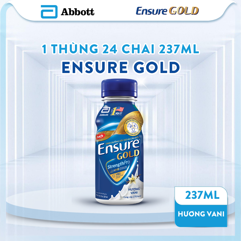 1 THÙNG 24 CHAI SỮA ENSURE GOLD HƯƠNG VANI 237ML