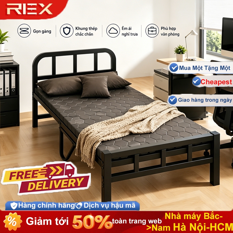 REX giường gấp gọn Khung Thép Cao Cấp  Chắc Chắn Văn Phòng Nhà Ở Chịu Tải 500KG