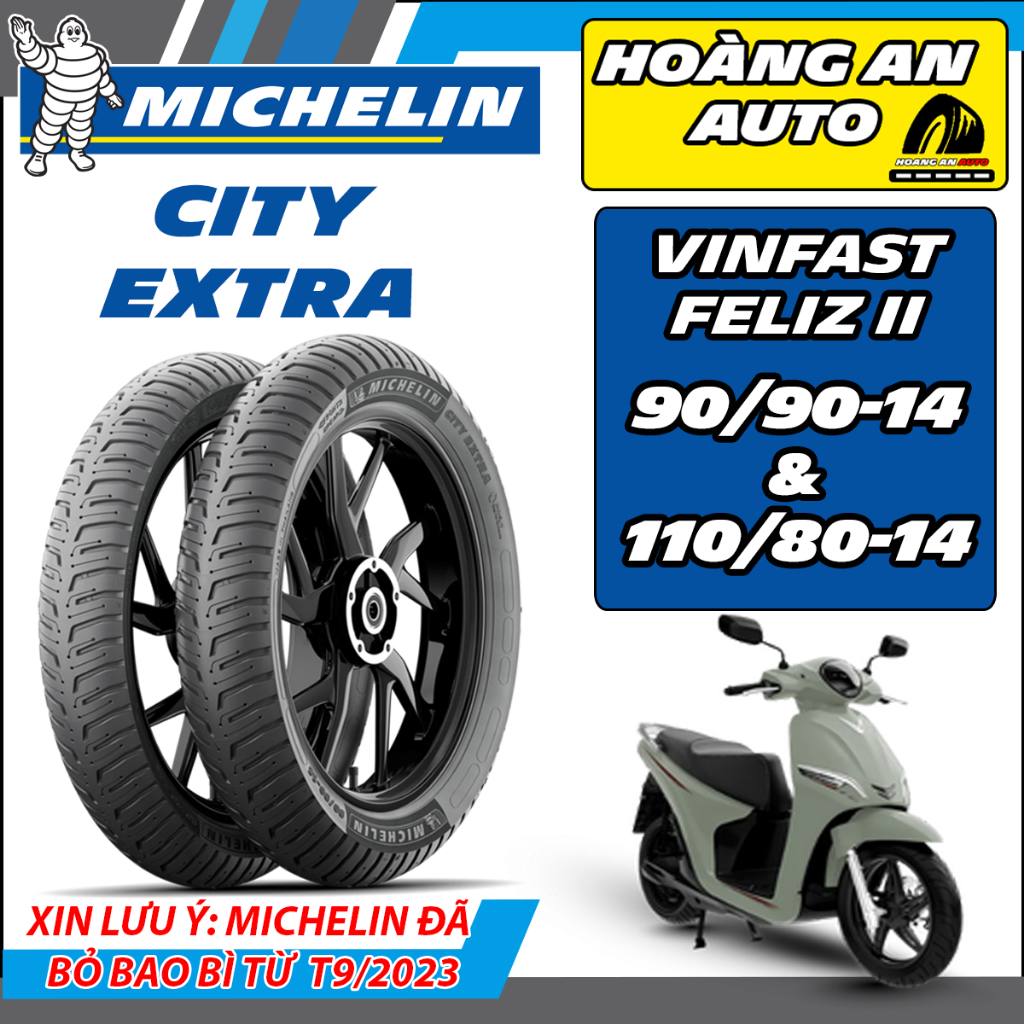(CITY EXTRA - 90/90-14& 110/80-14) Vỏ lốp xe Michelin City Extra cho Vinfast Feliz, Feliz 2
