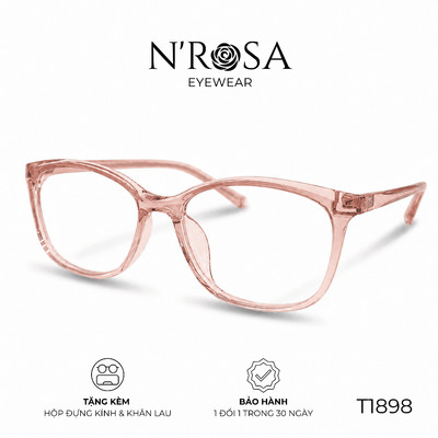 Gọng Kính N’ROSA T1898 – Dáng Mắt Mèo Bầu Thanh Lịch, Nhựa Dẻo Siêu Nhẹ, Tôn Dáng Mặt Nữ Tính