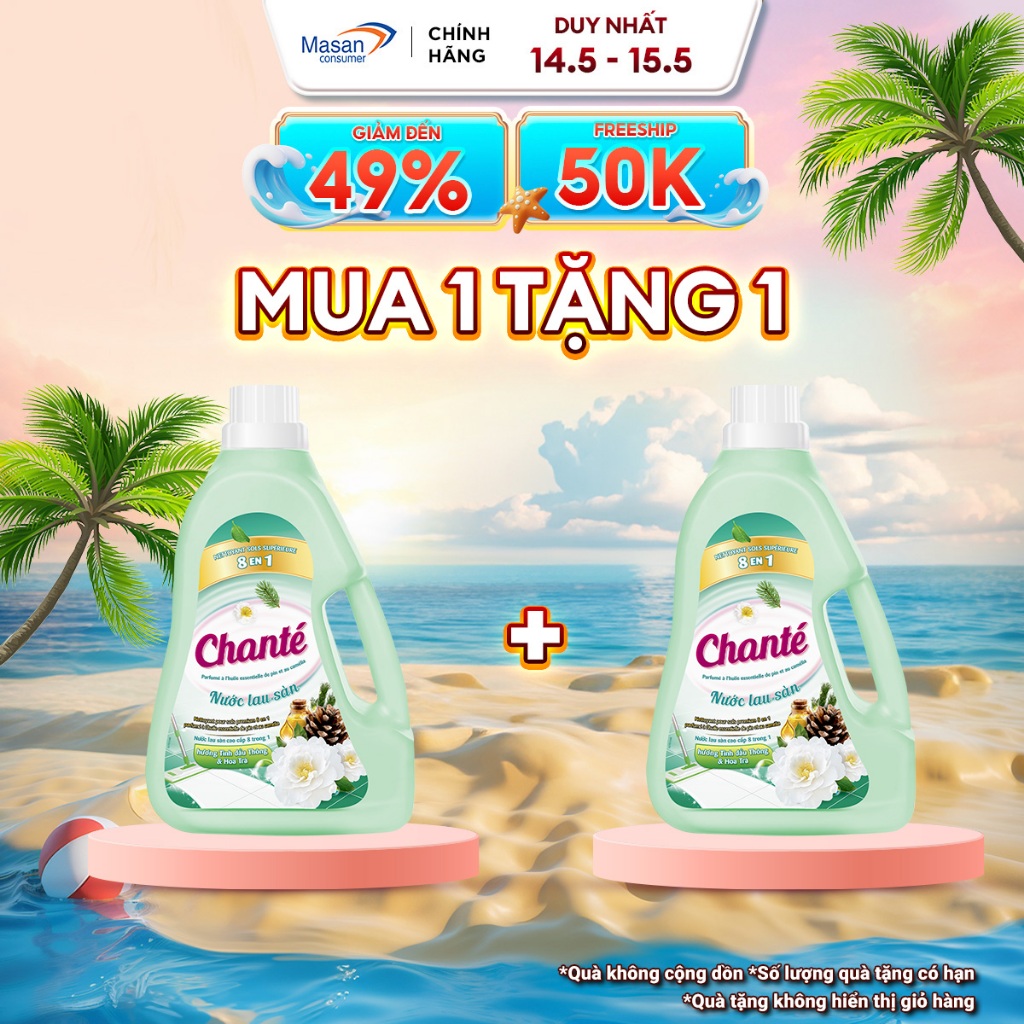 [LS][Chọn loại] Combo 2 Nước lau sàn Chanté chai 3.2kg