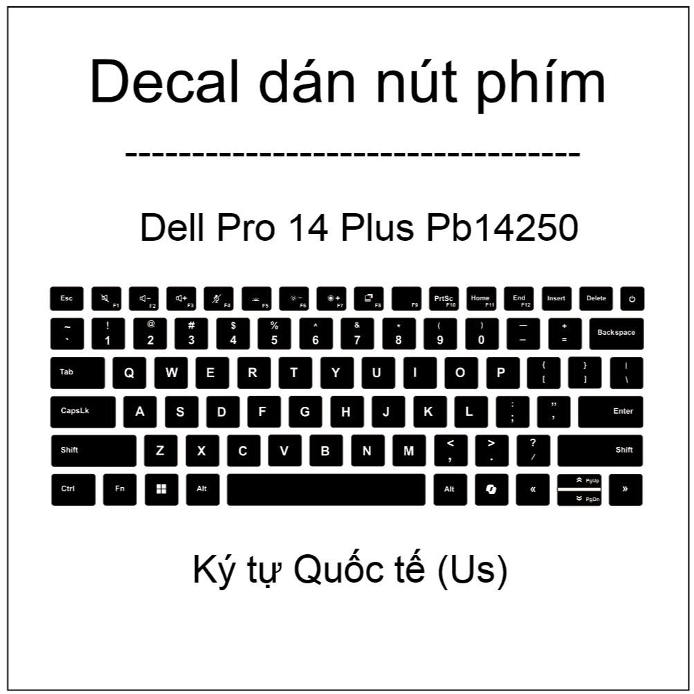 Decal dán nút phím cho máy Dell Pro 14 Plus PB14250