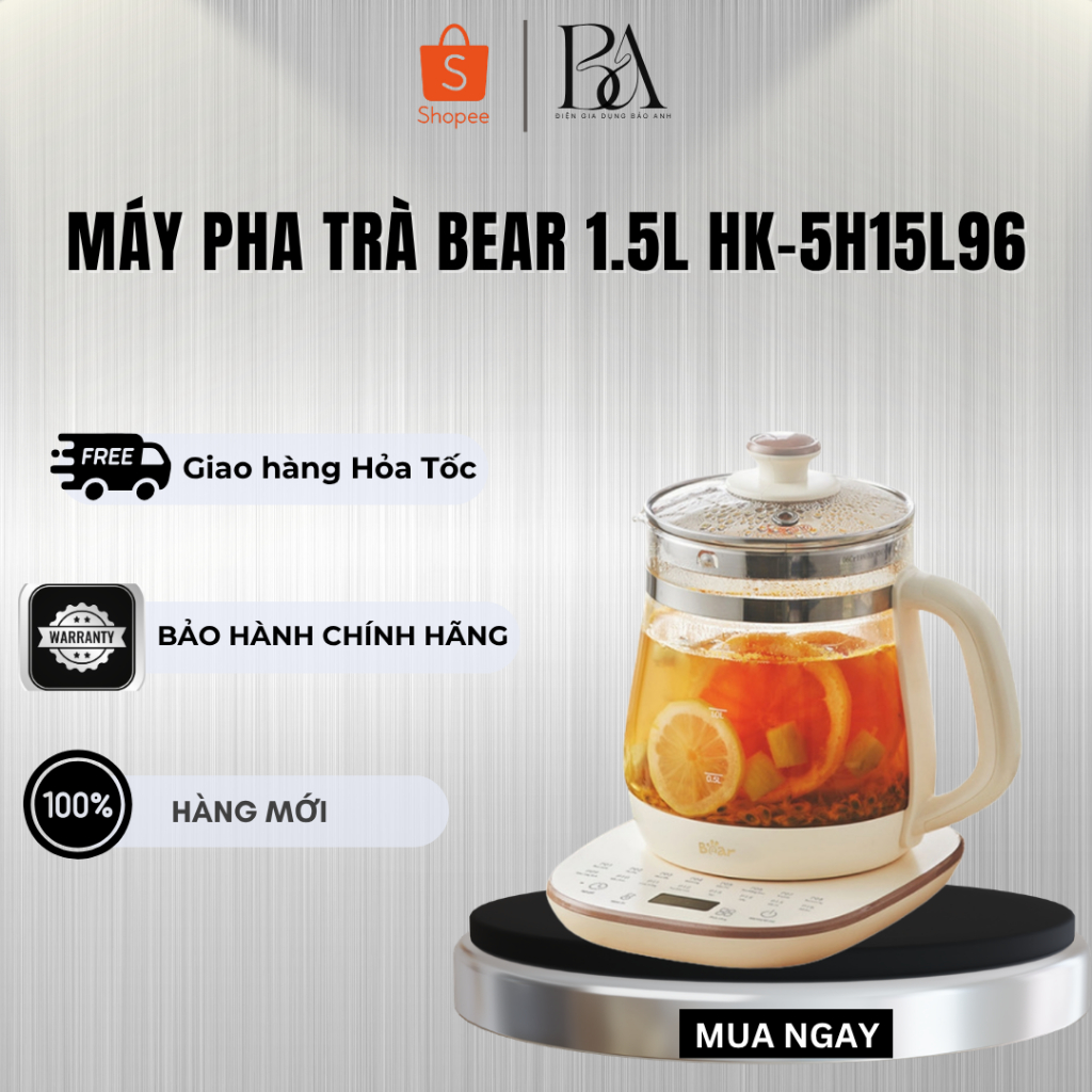 Máy pha trà Bear 1.5L HK-5H15L96 - Bảo hành chính hãng 18 tháng