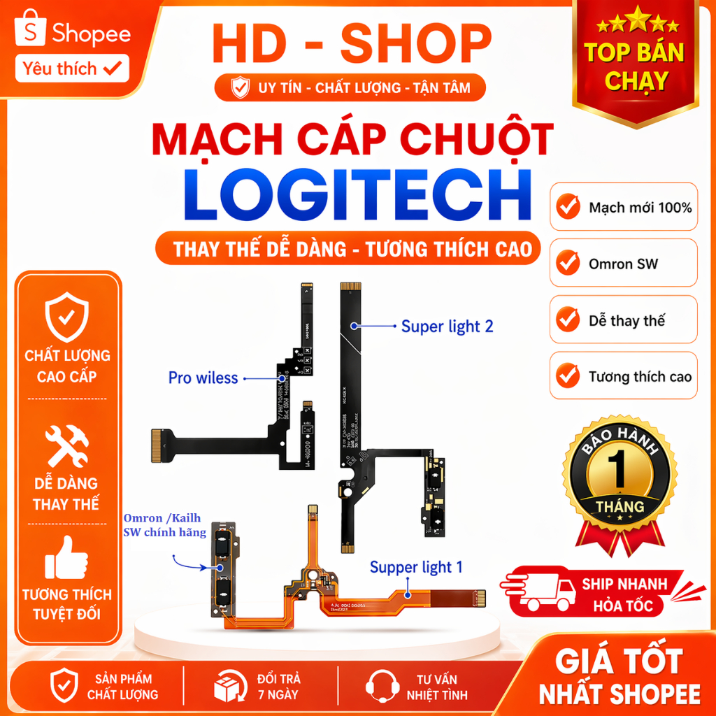 Cáp Mạch 2 nút hông thay thế cho Chuột Không Dây G Pro X Superlight 1 và GPro wiless