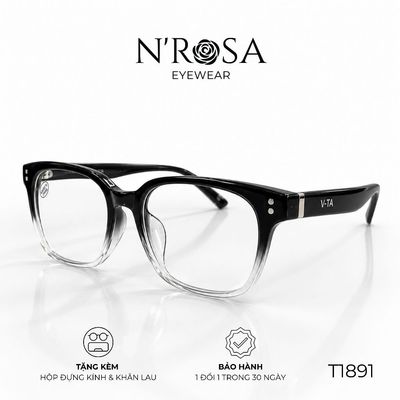 Gọng Kính Cận N’ROSA T1891 – Form Vuông Thanh Mảnh, Nhựa Cao Cấp Siêu Nhẹ, Thời Trang Unisex