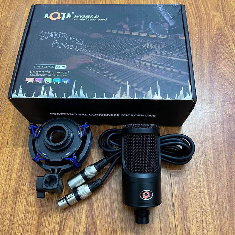 Mic Thu Âm Livestream Mới Nhất Nguồn 48V AQTA P1 Tặng Kèm Dây Mic Canon Cực Tốt Âm Thanh Sáng Mic Bắ