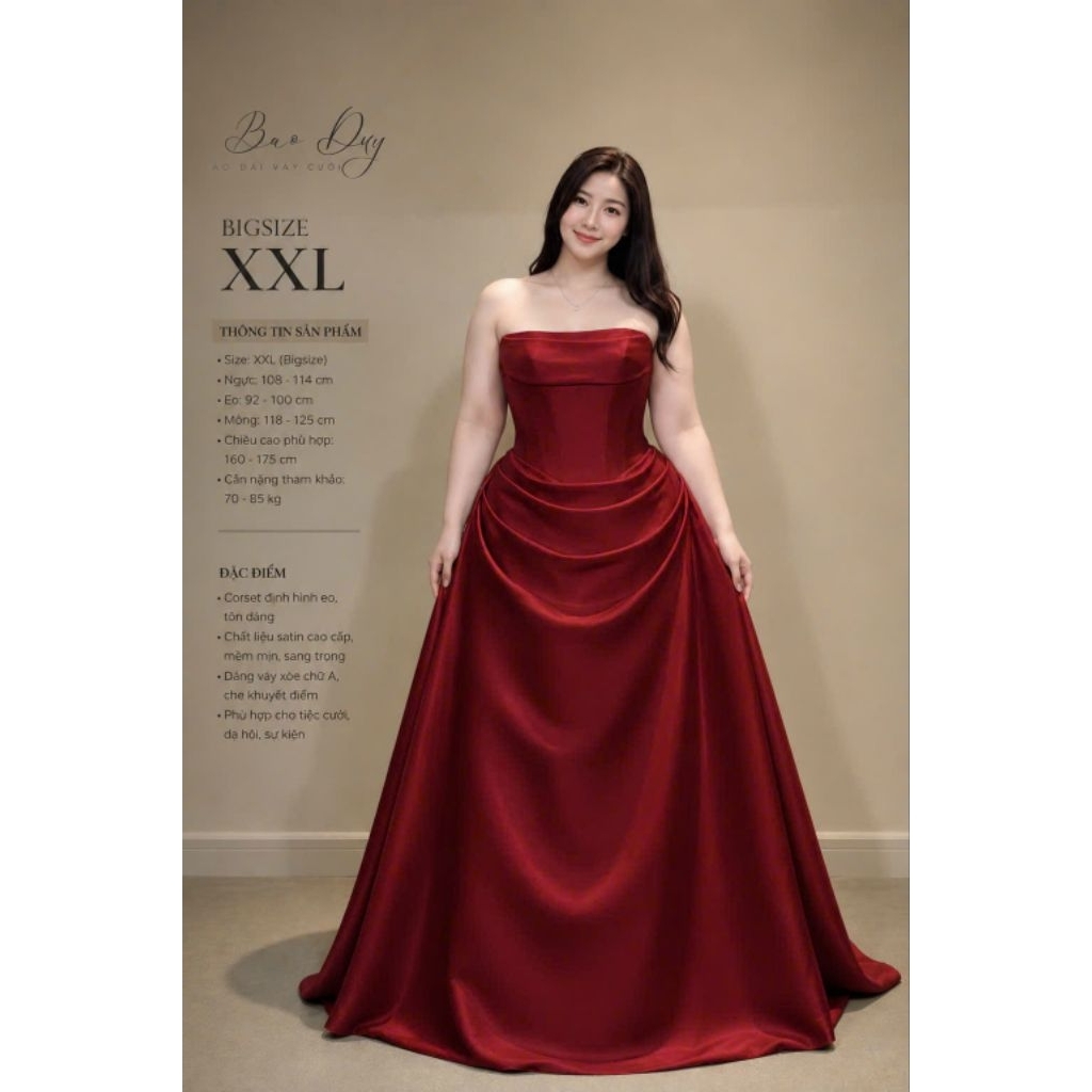 Váy cưới bigsize corset siêu eo nhỏ