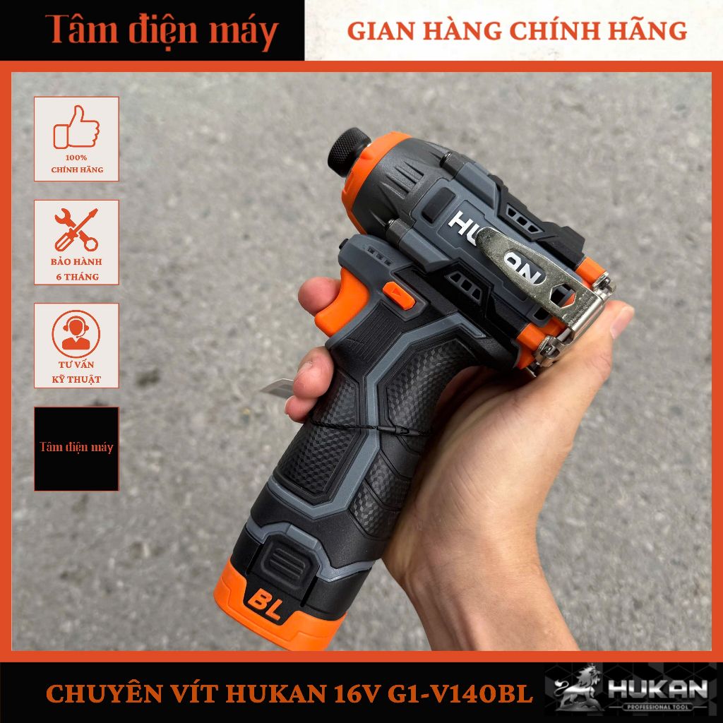 Máy Chuyên Vít Búa 16v Full Bộ Hukan G1-V140BL [Chính Hãng]