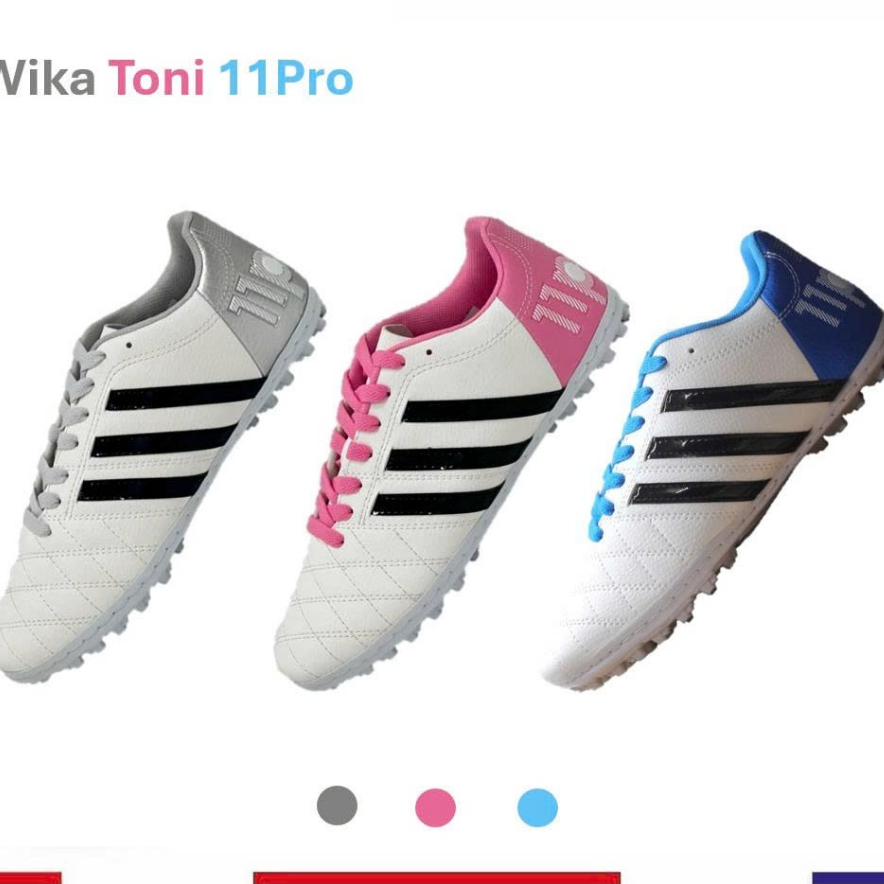Giày Đá Bóng Wika Toni Kross 11Pro Chính Hãng, Giày Bóng Đá Wika 3 Sọc Sân Cỏ Nhân Tạo Khâu Full Đế